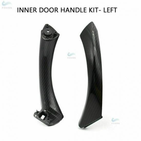 Carbon Fiber Right/Left Door Panel Handle Pull Cover For BMW 3 Series E90 04-12 Left/Inner Handle+cover