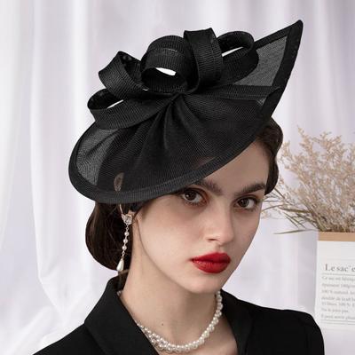 Pillbox Hat Fashion Noble Solid Color Pillbox Hat Cocktail Tea Party Fascinator Headband Vintage Headgear Styling Tool