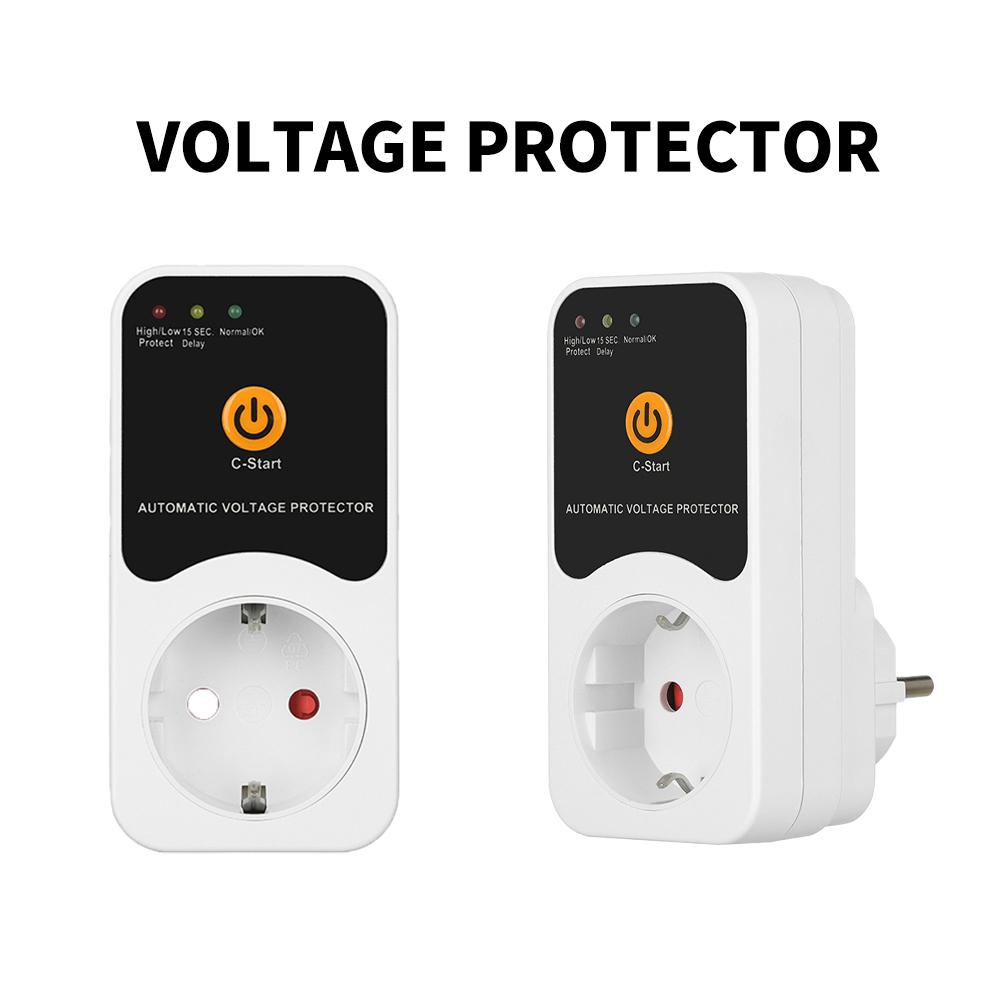 Priză Protector Automat de Tensiune AC 220V Reglabil 16A Protector Supratensiune Priza cu Fișă EU Tensiune Sigură Protecție Frigider