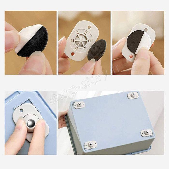 Mini Roulettes Universelles - SHOP-STORY - ROLFIX_4x - Auto-Adhésives - Pivotantes à 360° - 10 kg max