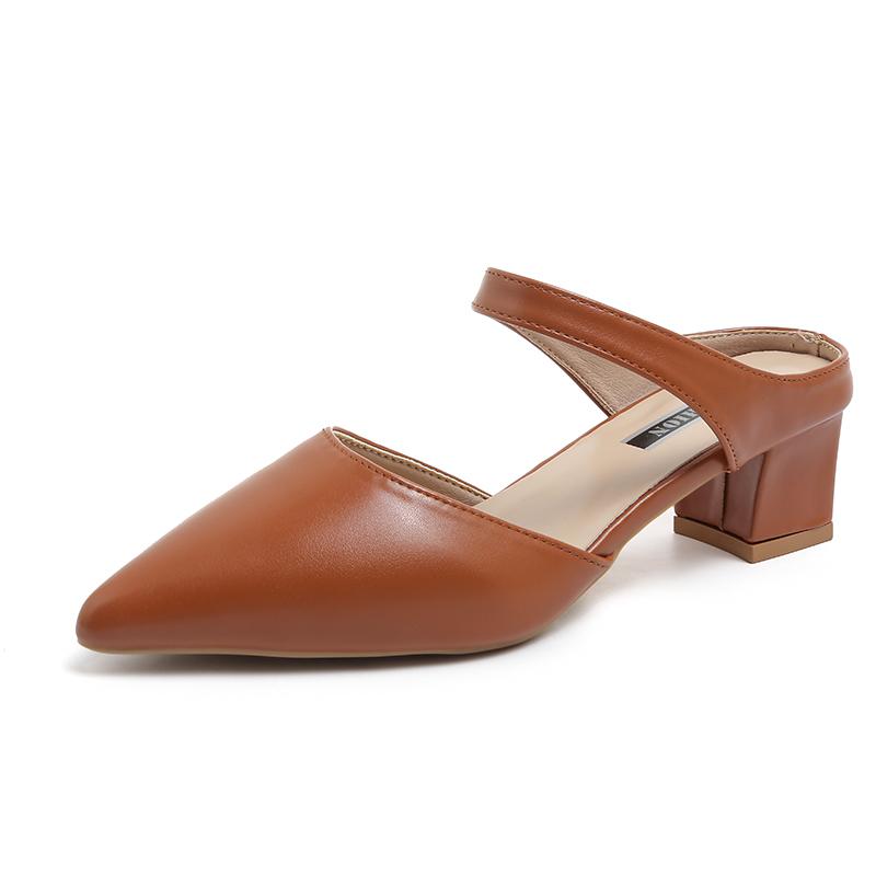 

Fashion Sandals Women s Summer Slippers New Pointy Chunky Heel Sandals Large Size Women s Fashion Woman Muller Shoes 42