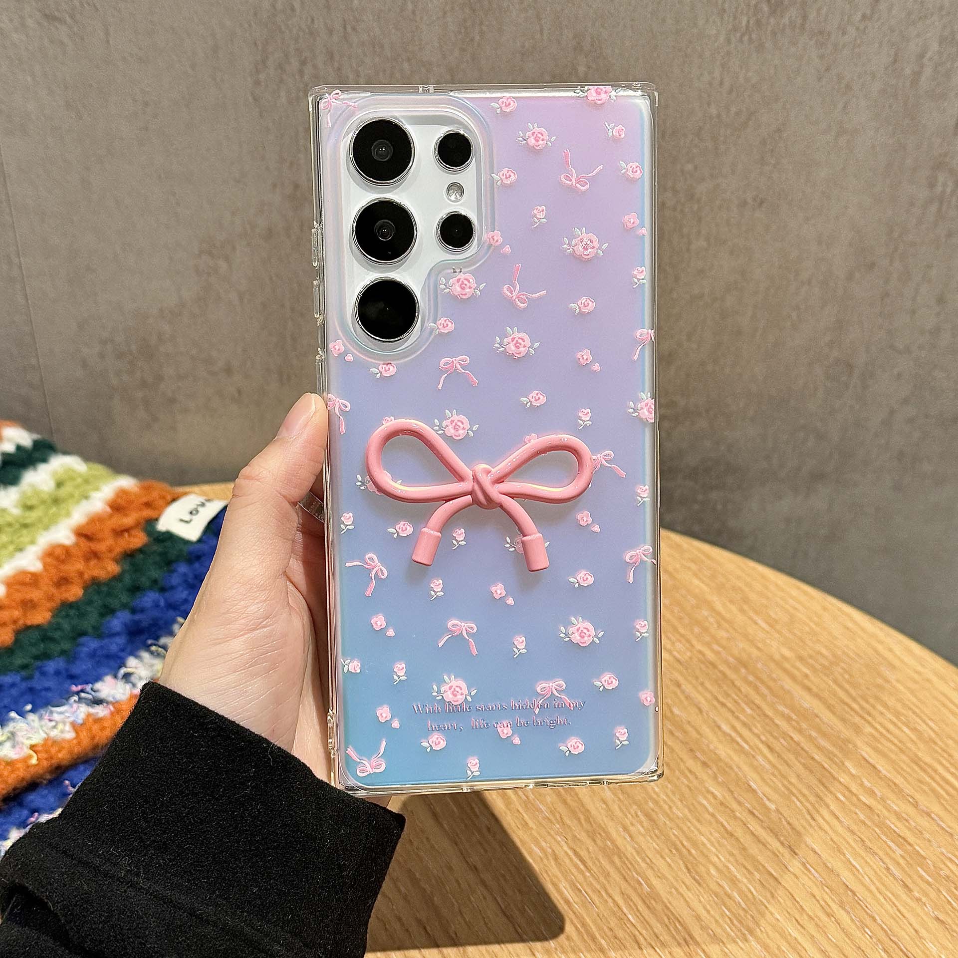 

For Samsung Galaxy S24 Ultra Case Flower Pattern IMD TPU Phone Cover Type A