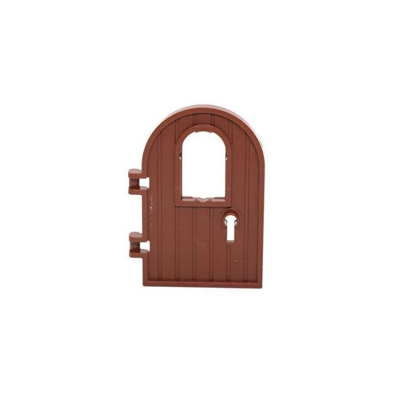 50g MOC 64390 1x4x6 Dome Wooden Door with Keyhole, Compatible Small Building Block Particles Standard