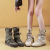 Small heightening platform boots leather short boots retro outdoor tooling wasteland boxing Martin boots