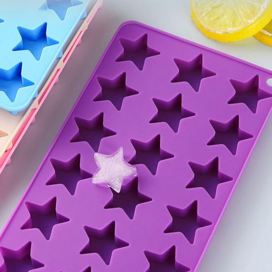 Star-Shaped Ice Cube Tray Food-Grade Silicone Ice Mold for Chocolate Candy Easy-Release Heat-Resistant Baking Tool for Home Party