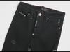 2024 Punk-Style Schwarze Bestickte Slim Stretch Herren Skinny Jeans