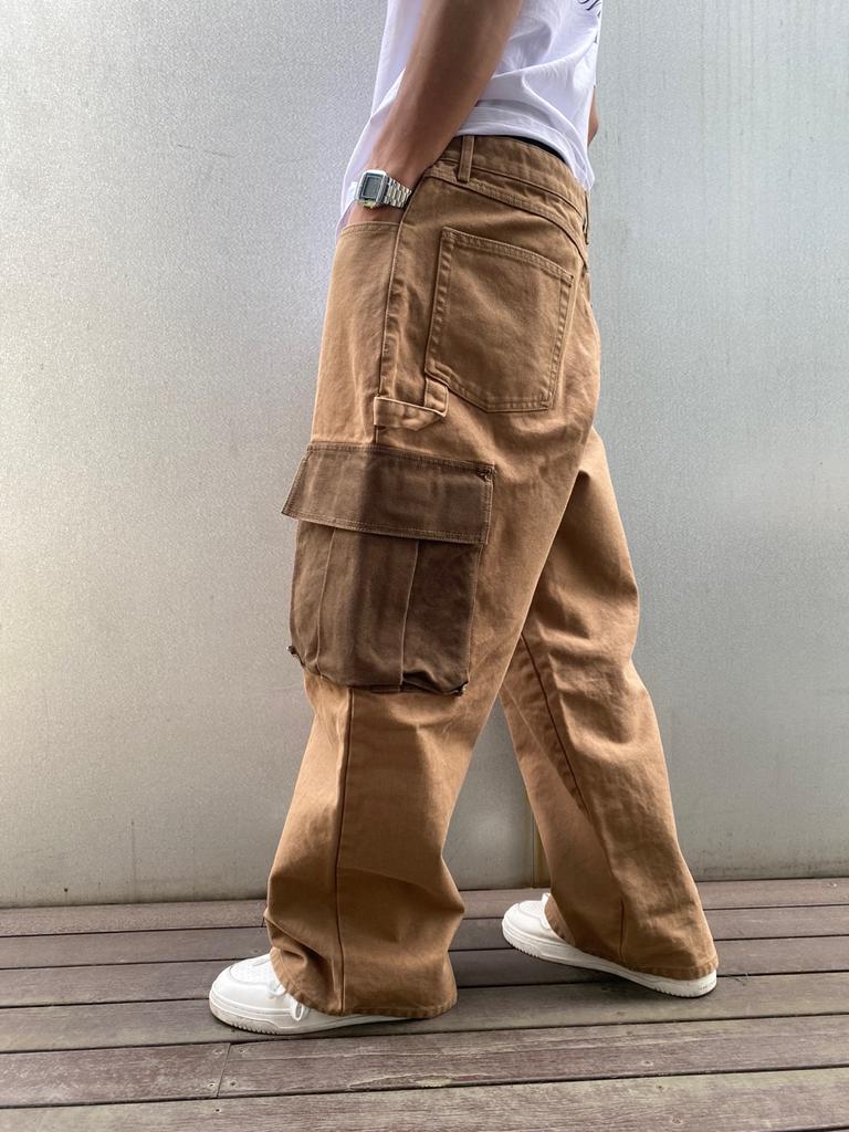 Bieseulaebis Work Wide Fit Heavy Cargo Pants Brown