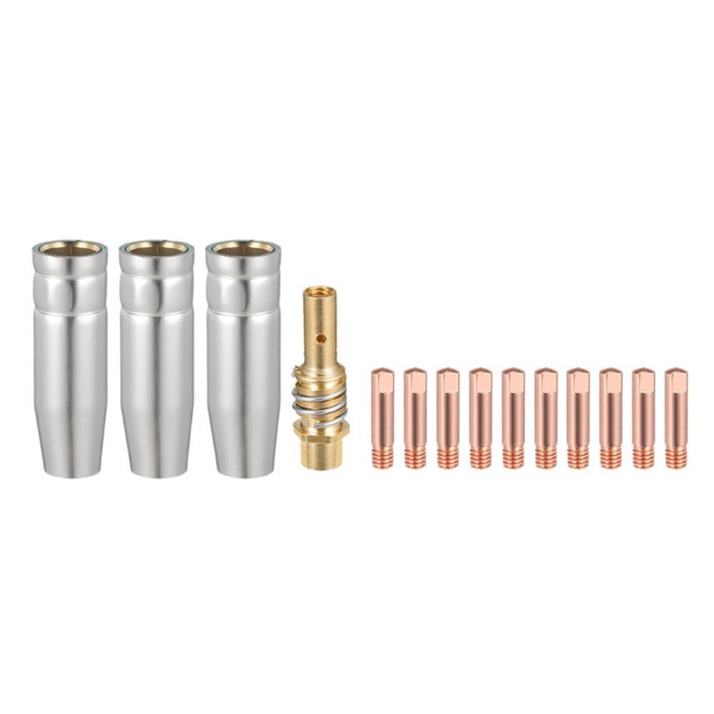 14PCS For MIG Welding Accessories Kit for MAG Torch For 15AK Including Power Nozzles Compatible with AK15 Welding Machines