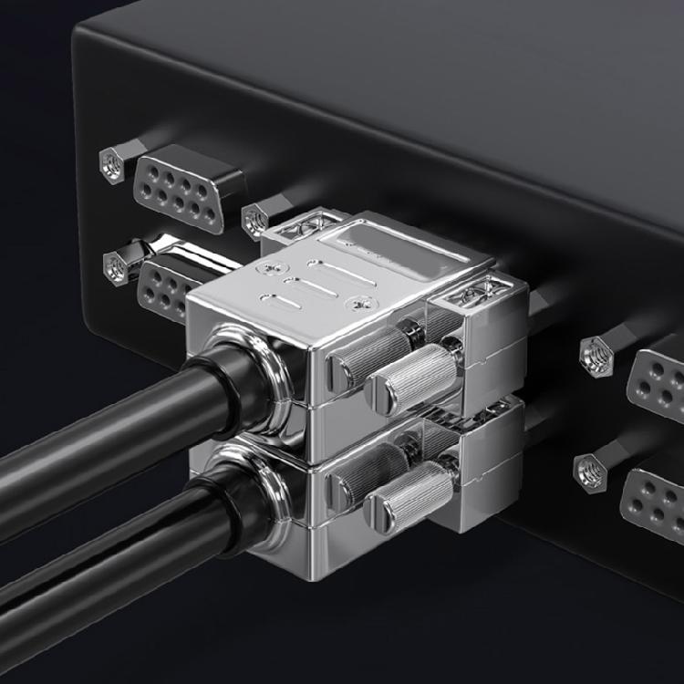 Metal DB9 Serial Port Connector Mini RS232/485 Adapter 9Pin DB9 Male Female Welding Connector Industrial Data Transfer