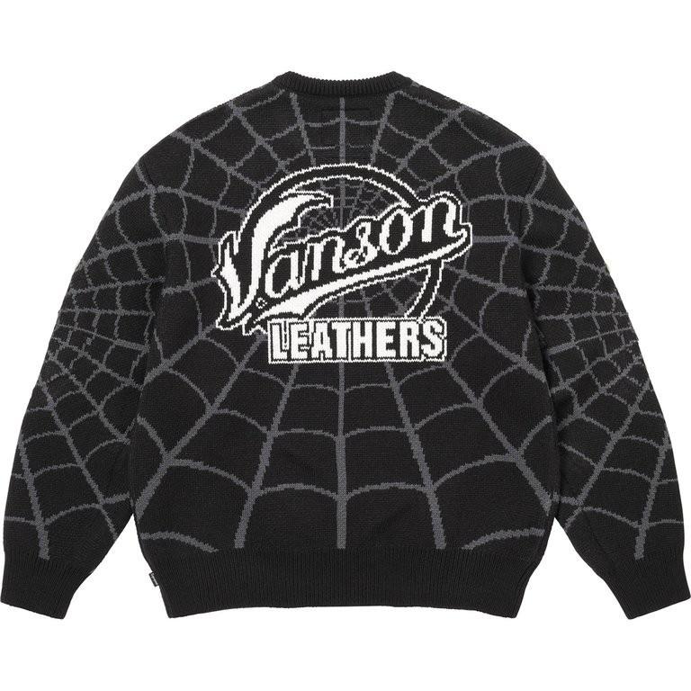 Supreme X Vanson Leathers Spider-Man Pullover Schwarz