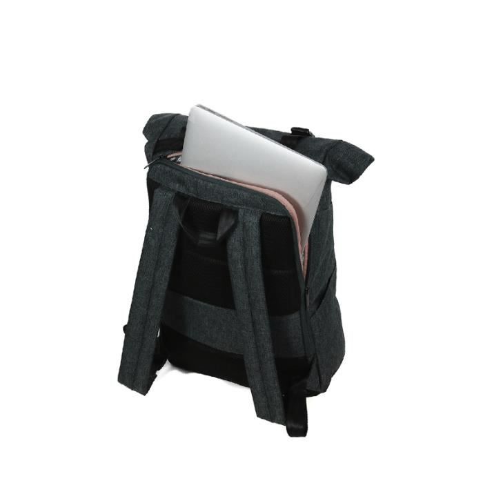 Sac à dos ordinateur - BAGSMART - Commuter Coursier - Compatible 15" - Gris foncé - Léger et résistant