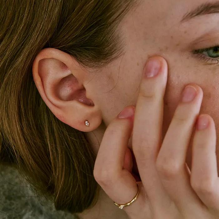 14K Navette Earrings