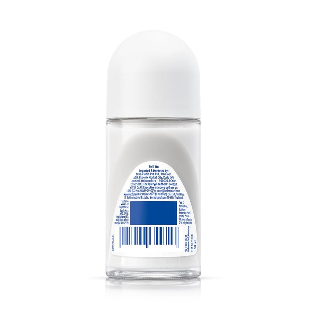 NIVEA Women Deodorant Roll On, Whitening Sensitive, for 48h Protection, 50ml