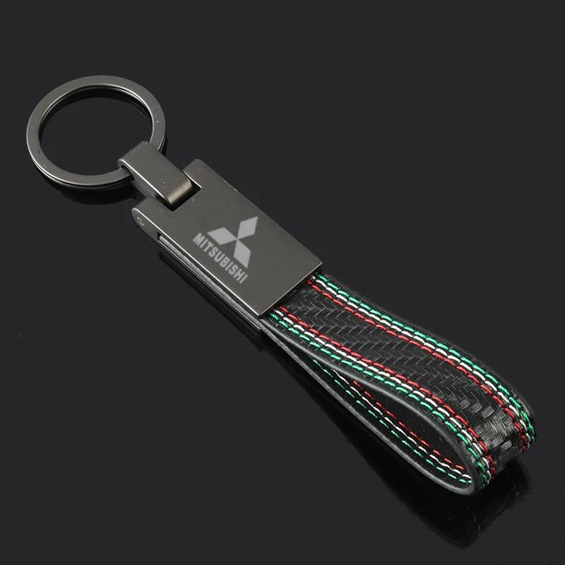 

Leather Car Key Chain Holder Pandant for Mitsubishi Pajero L200 ASX Eclipse Ralliart EVO9 Starion Outlander Galant Accessories