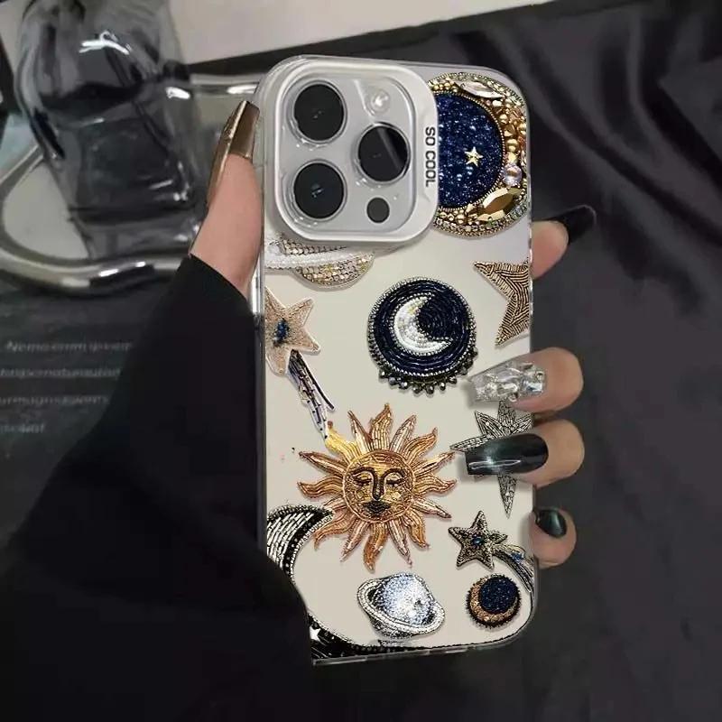 Sun Painting Moon Case for Samsung Galaxy S25 S24 S23 S22 Ultra S21 Plus S20 FE A73 A72 A71 A56 A55 A54 A53 A52 Acrylic Cover