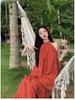 2025 Summer Retro Red Halter Dress: Elegant Long Dress for Travel Photography