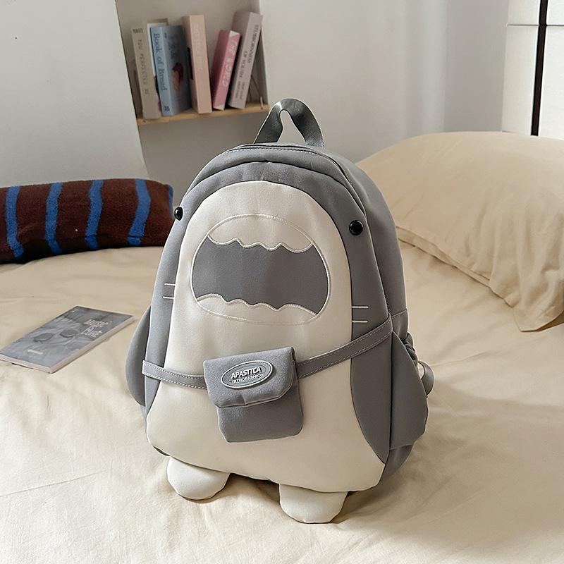 Schoolbag funny shark backpack girl primary school junior high school student schoolbag 1011 new cartoon large capacity ugly cute backpack
