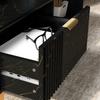 Elegant Marble Effect Storage Coffee Table - Black