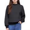 Teen Girls Solid Color Tops Cute Fashion Youth Long Sleeve Oversized Sweatshirts Teen Tops Winter Preppy Style Clothing