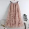 Women's Cross-Border Ruffle Mesh Midi Cake Skirt - Socialite Slimming Style