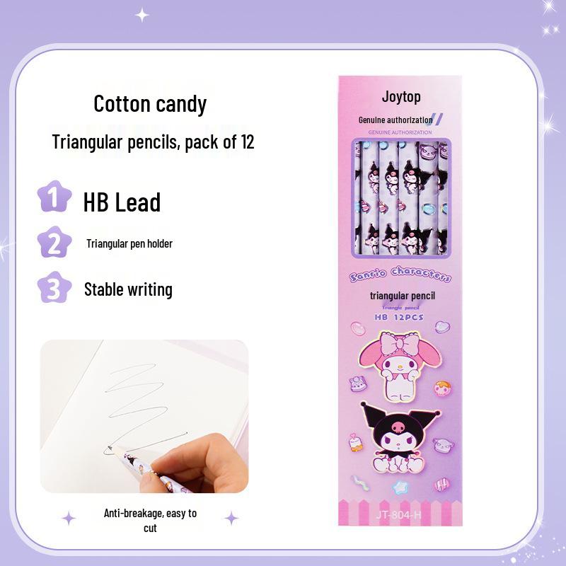 Kuromi Triangular Cartoon Pencil for Primary Students - Cute Sanrio Design