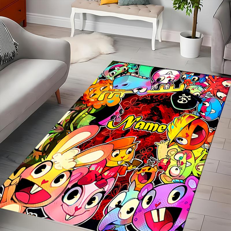 Custom personalization Happy Tree Friends Area Rug - Perfect For Kitchen, Bathroom,Laundry Room Decor Large Size Available,Gift All Seasons