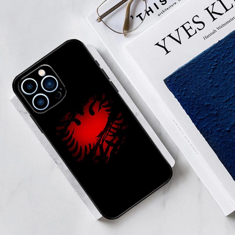 Albania Flag Eagle Case For iPhone 17 Air 15 14 13 12 11 16 Pro Max Mini 16 15 Plus 16e Funda Silicone Cover