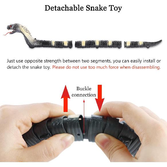 Ufurty Greatstar Remote Control Snake Toy for Kids 17.5 Inch RC Rechargeable Realistic Cobra Snake King Naja Pranks Toy for Christmas Hallowene Gift