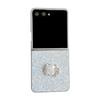 Phantom Glitter Pink White Rose Mobile Phone Case for Samsung Z FLIP7 Samsung 5th Generation Folding Protective Case Luxury Anti-drop