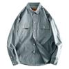 Export Export Tail Single Men's Cut Label Big Brand Leak-Picking Pure Color Multi-Pocket Workwear Shirt Long Sleeve Pure Cotton Shirt Autumn