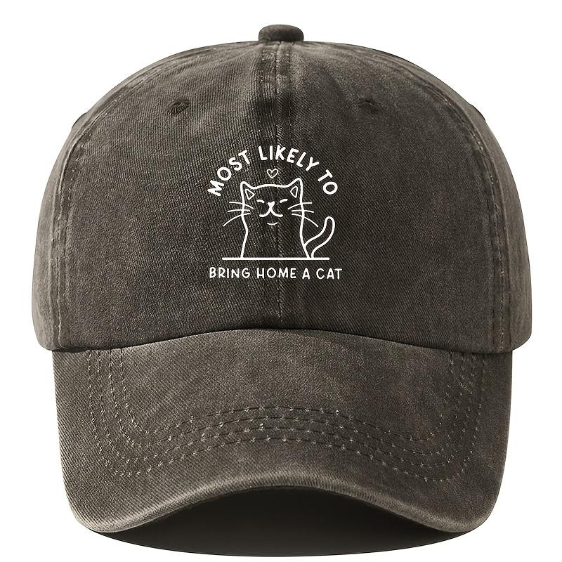 Cute Cat Print Baseball Cap Dad Trucker Hat Casual and Versatile Outdoor Travel Hat