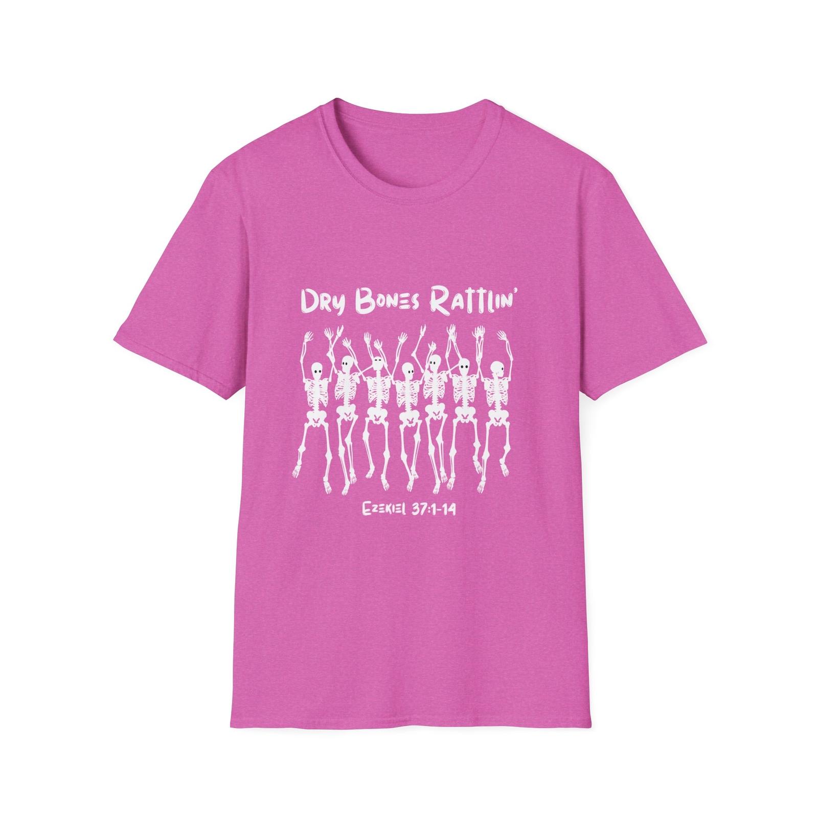 Dry Bones Rattlin Ezekiel 37:1-14, Skeleton Halloween, Unisex Softstyle T-Shirt S