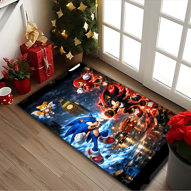 1pc SONIC Rug, Comfortable Printed Home Area Carpet, Cozy Office Chair Rug