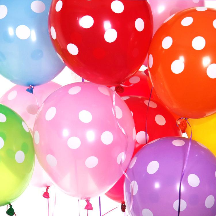 12-Inch Polka Dot Latex Balloons for Birthday, Wedding & Celebration