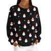 Women's Fashion Flannel Round Neck Printed Long Sleeve Top