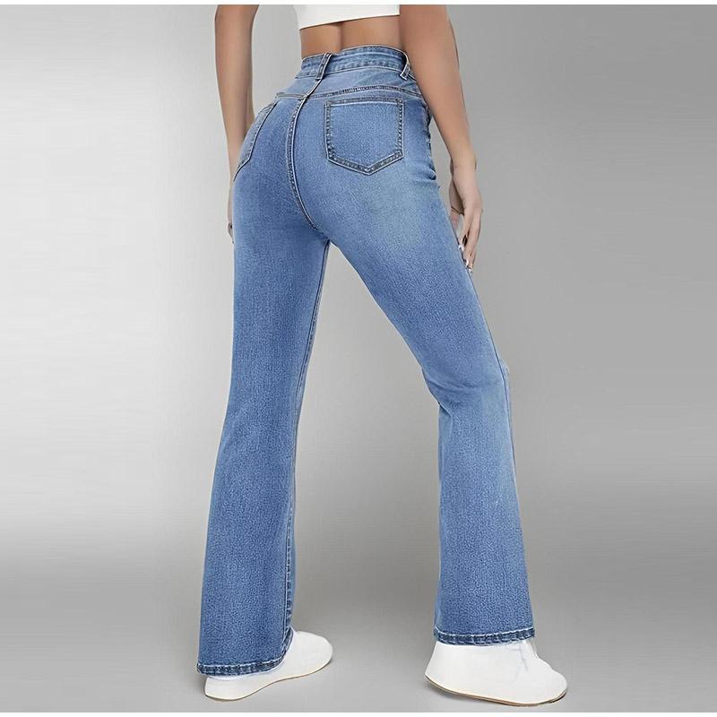 New Women's Hot Jeans Slimming European and American Style Casual Versatile High Waist Washed Denim Trousers for Women