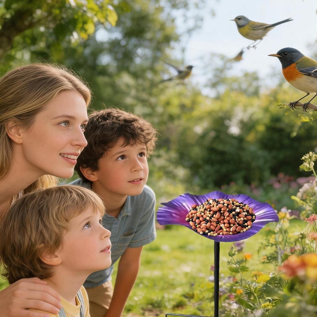 Bird Feeders For Outdoors Iron Weatherproof Garden Decor Metal Bird Feeder Water Bath For Yard Patio Pathway Lawn Landscape Wild