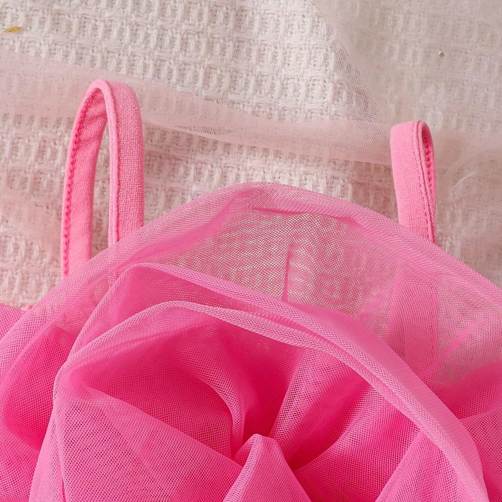 Summer Girls Three-dimensional Flower Suspender Bow Short Skirt Small Bag Set
