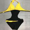 Costume da Bagno Intero Bikini Bloccante Colorato alla Moda Decorazione