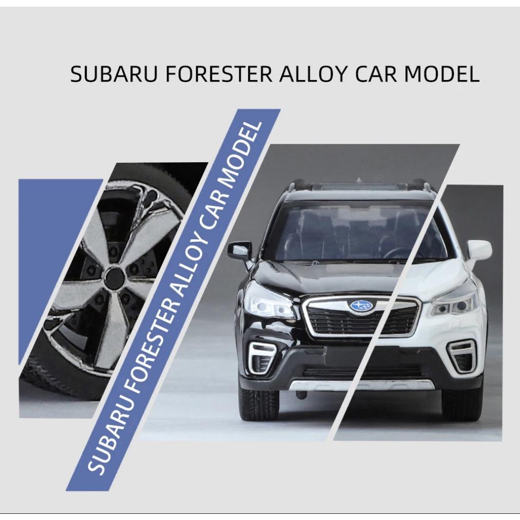1/32 Subaru Forester SUV Alloy Off-Road Vehicle Miniature Scale Model Car Diecast Metal Sound and Light Collection Children Toy Gift