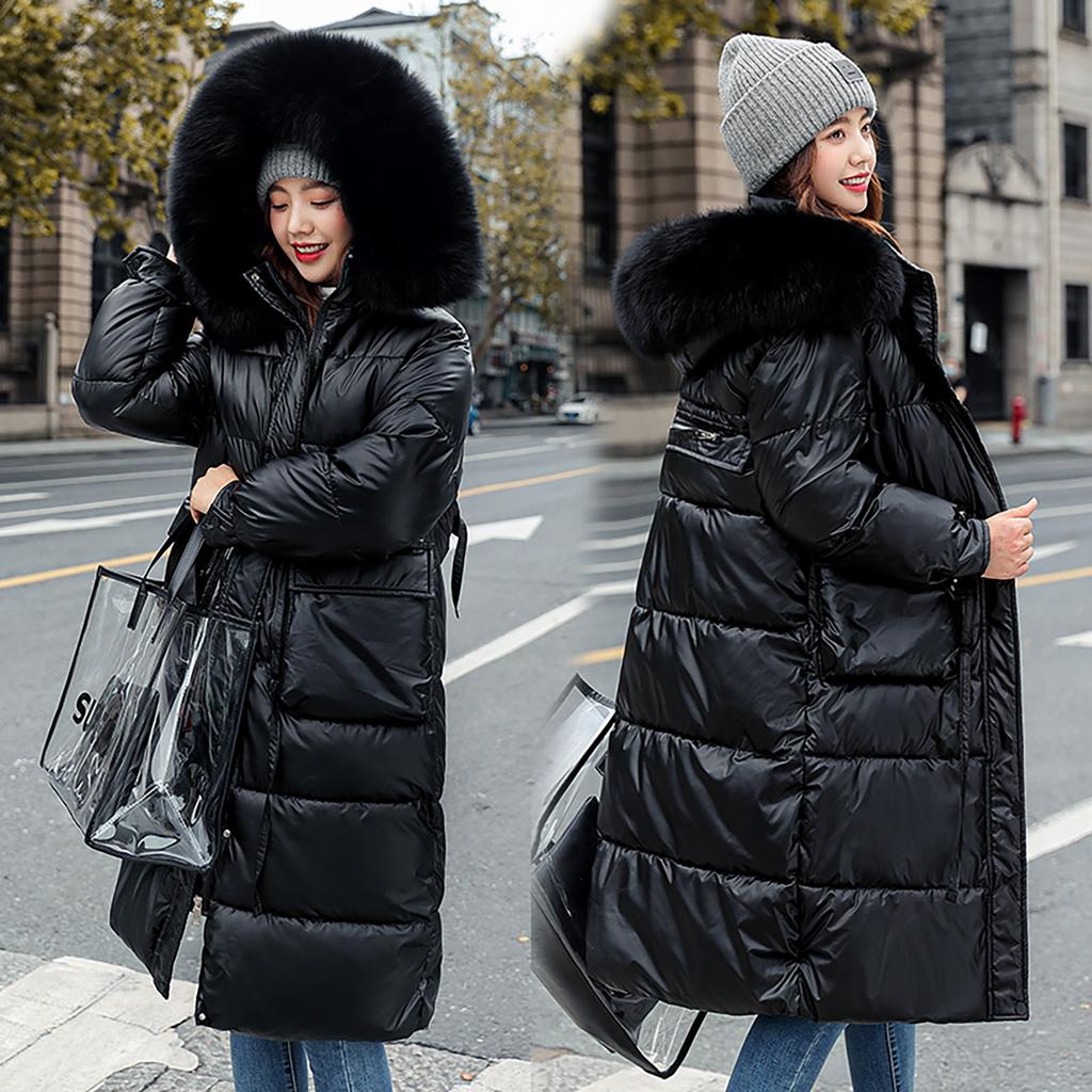 Women's  And Winter Loose Down Cotton Jacket Thickened Glossy Cotton Jacket
