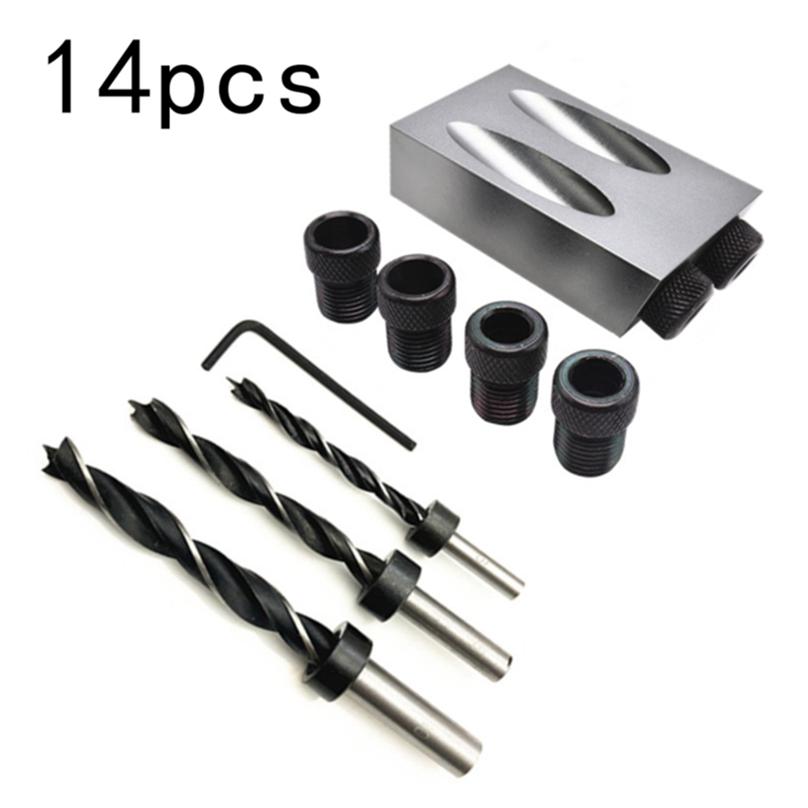 Creative Practical Aluminum Alloy Drill Bit Oblique Hole Locator DIY Durable Drill Guide Set