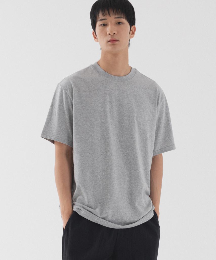 PIANER Askin Cool Semi-Overfit Short Sleeve T-Shirt (Melange)