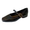 G3760-70 French Square Head Shallow Mouth Single Shoes Women's 2025 Autumn New Temperament Thick Heel with Mary Jane Shoes