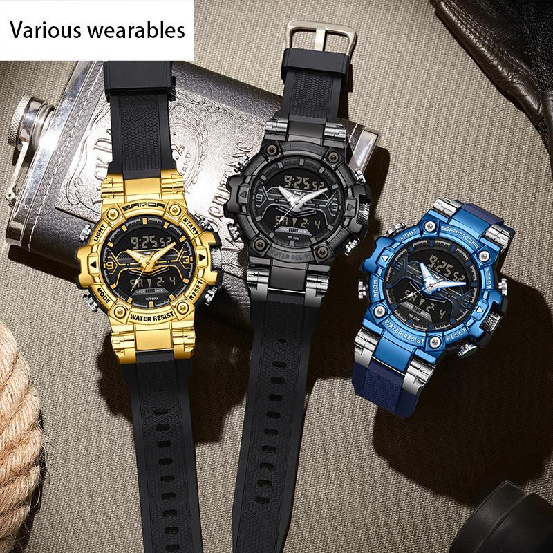 Neue elektronische Uhr, multifunktionale Modetrend-Herrenuhr, coole Uhr, im Dunkeln leuchtend, wasserdicht, stoßfest, Wecker, Herrenuhr