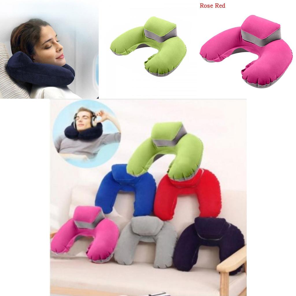 Luxurious Inflatable Travel Pillow Set With Eye Mask And Earplugs For Airplane Comfort