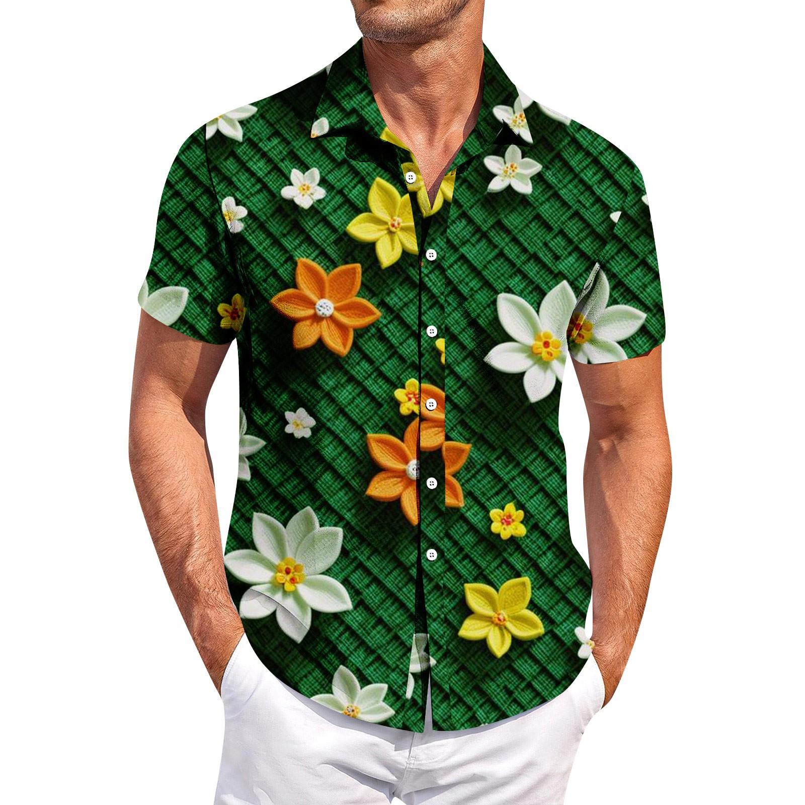 

Мужская повседневная рубашка с короткими рукавами, облегающая, стильная, мужская. Патрик Принт XXL белый