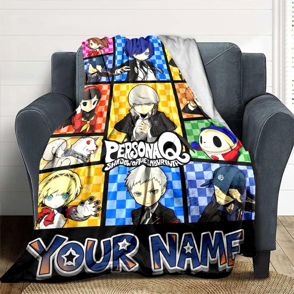 Name Custom Persona 5 Game Print Flannel Blanket High Quality Warm Comfortable Cover for All Seasons Perfect for Gifts Home Decor