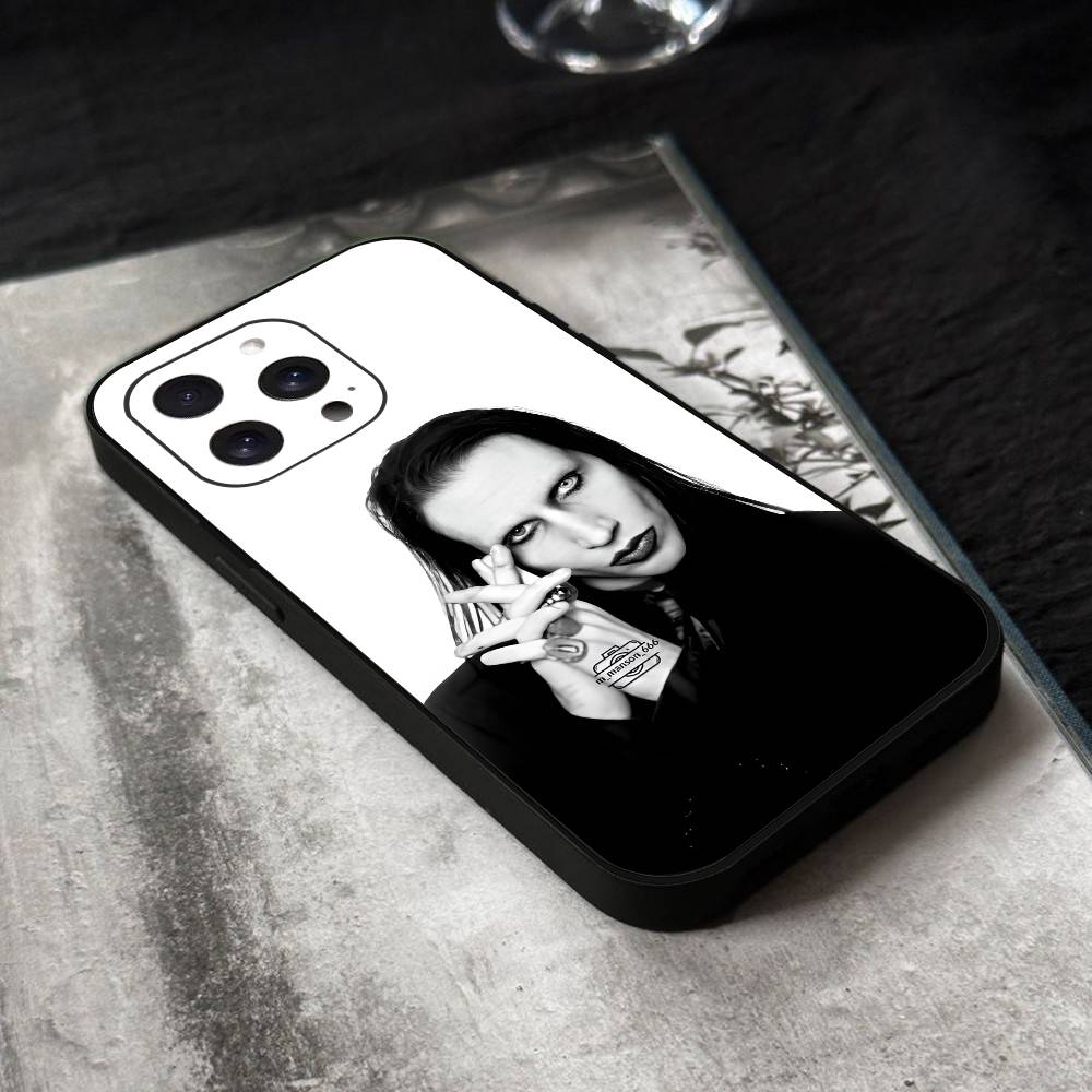 Singer Marilyn Manson Phone Case Black Silicone Soft Shell For IPhone 17 16 15 14 13 12 11 Air Pro Max Plus Hot Sale