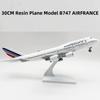 1/400 30cm Scale Model Aircraft B747 Airways Resin Airplane Model Airlines Children Plane Toys Educational Souvenir Collection Gift